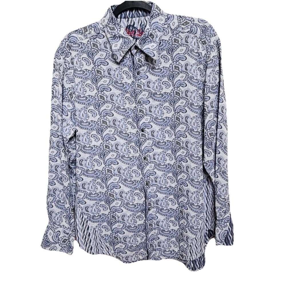 Robert Graham Men's Blue Paisley Button Up Shirt Size Large